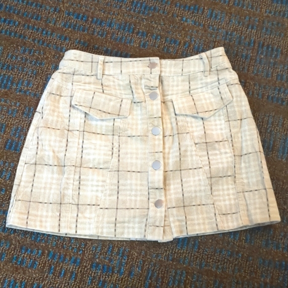 Retro Pattern Corduroy Skirt - Picture 1 of 4